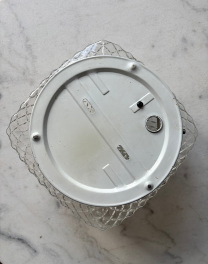 914 - Vintage plafond glazen plafoniere kussen diamant vierkant
