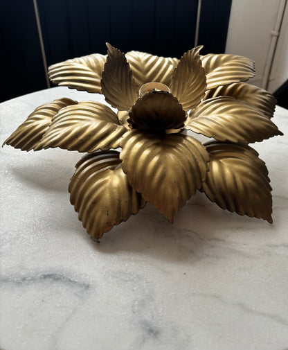 860 - Vintage gouden bloem plafonniere wandlamp bloem masca italy